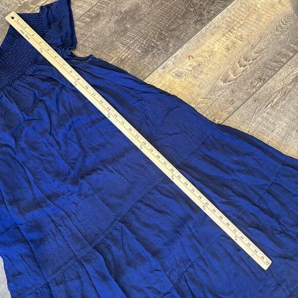 Tommy Bahama St. Lucia Off The Shoulder Tier Maxi Linen Dress Size L - Picture 4 of 9